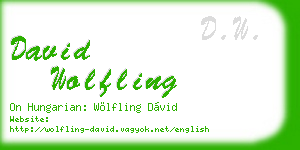 david wolfling business card