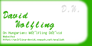 david wolfling business card